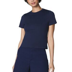 Spanx® Womens  Ss Crewneck T-Shirt, Blue